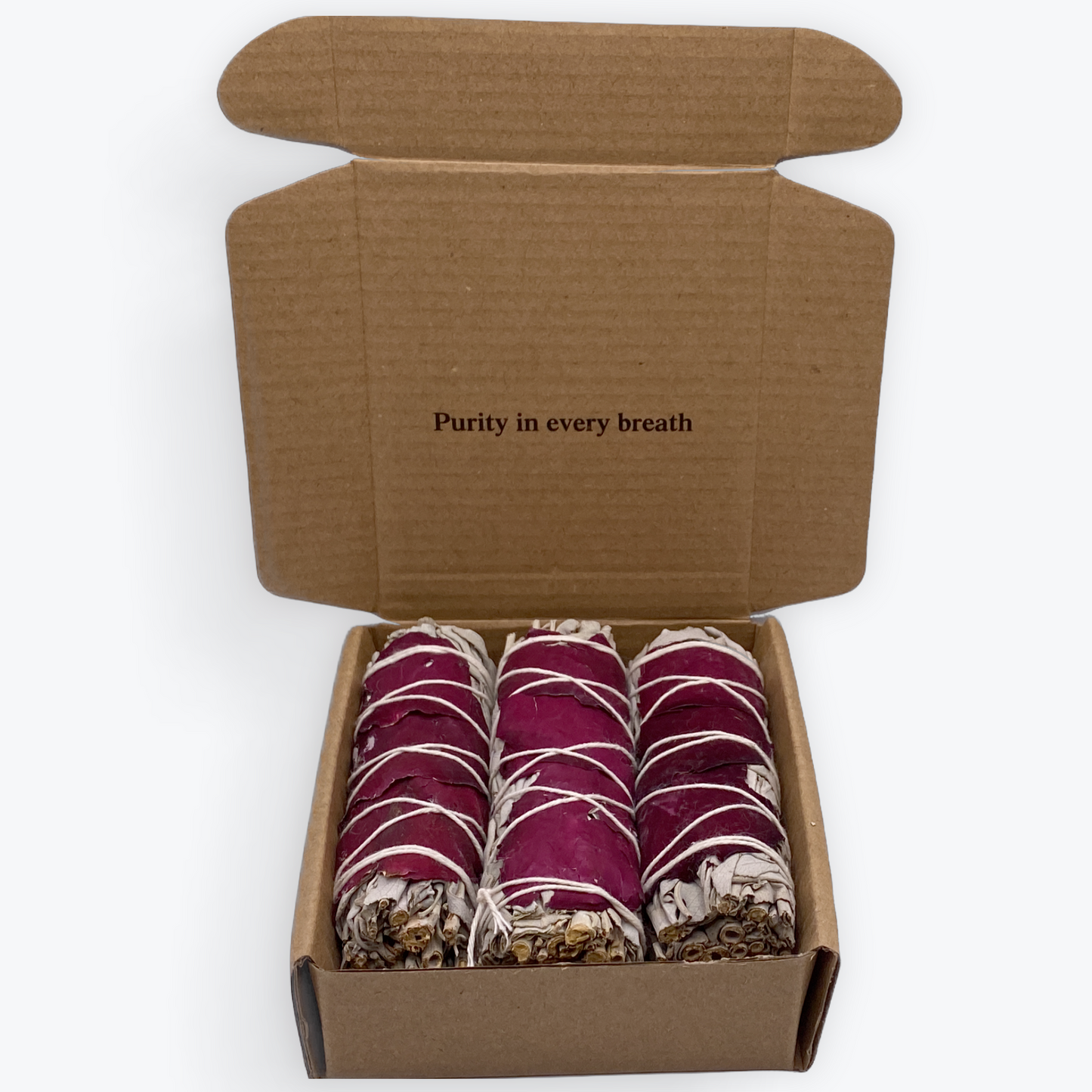 3 Sauges Blanche & Pétales de Rose Rouge – Amour de soi