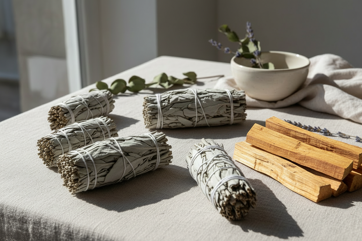 Peux tu rajouter du Palo santo en plus a droite a la place de la torche de sauge